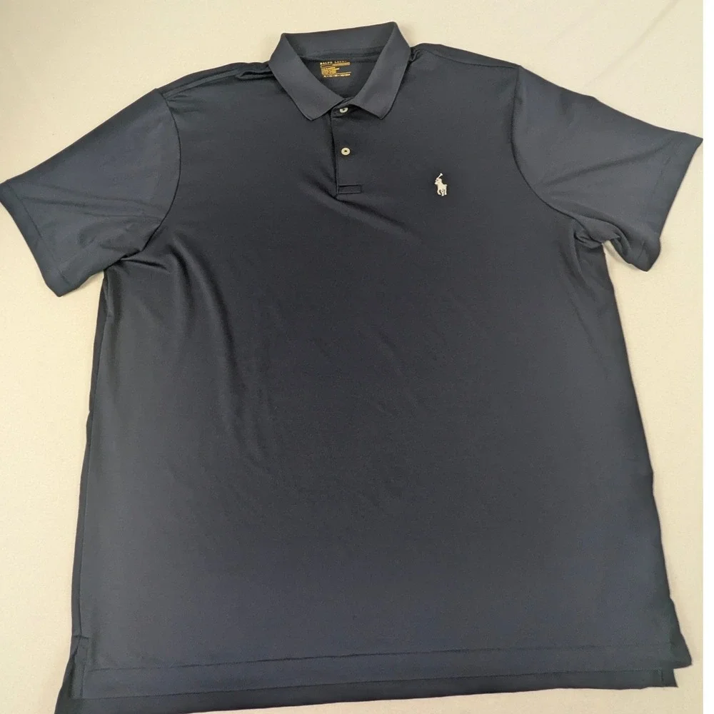Polo Ralph Lauren Performance Mens XL Navy Blue Short Sleeve Golf Polo Shirt